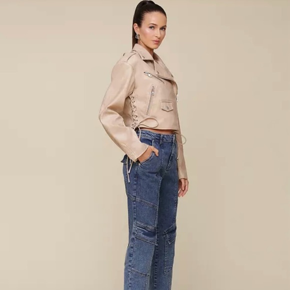 Avec Les Filles Jackets & Blazers - NEW Avec Les Filles Cropped Biker Jacket Size Small